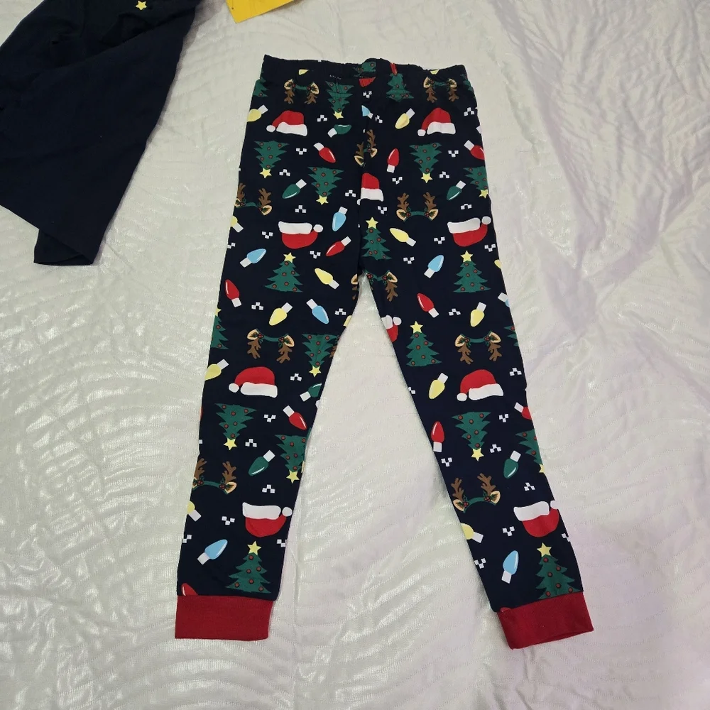 Forced Family Fun Kids Pajamas - Blue with Festive Print